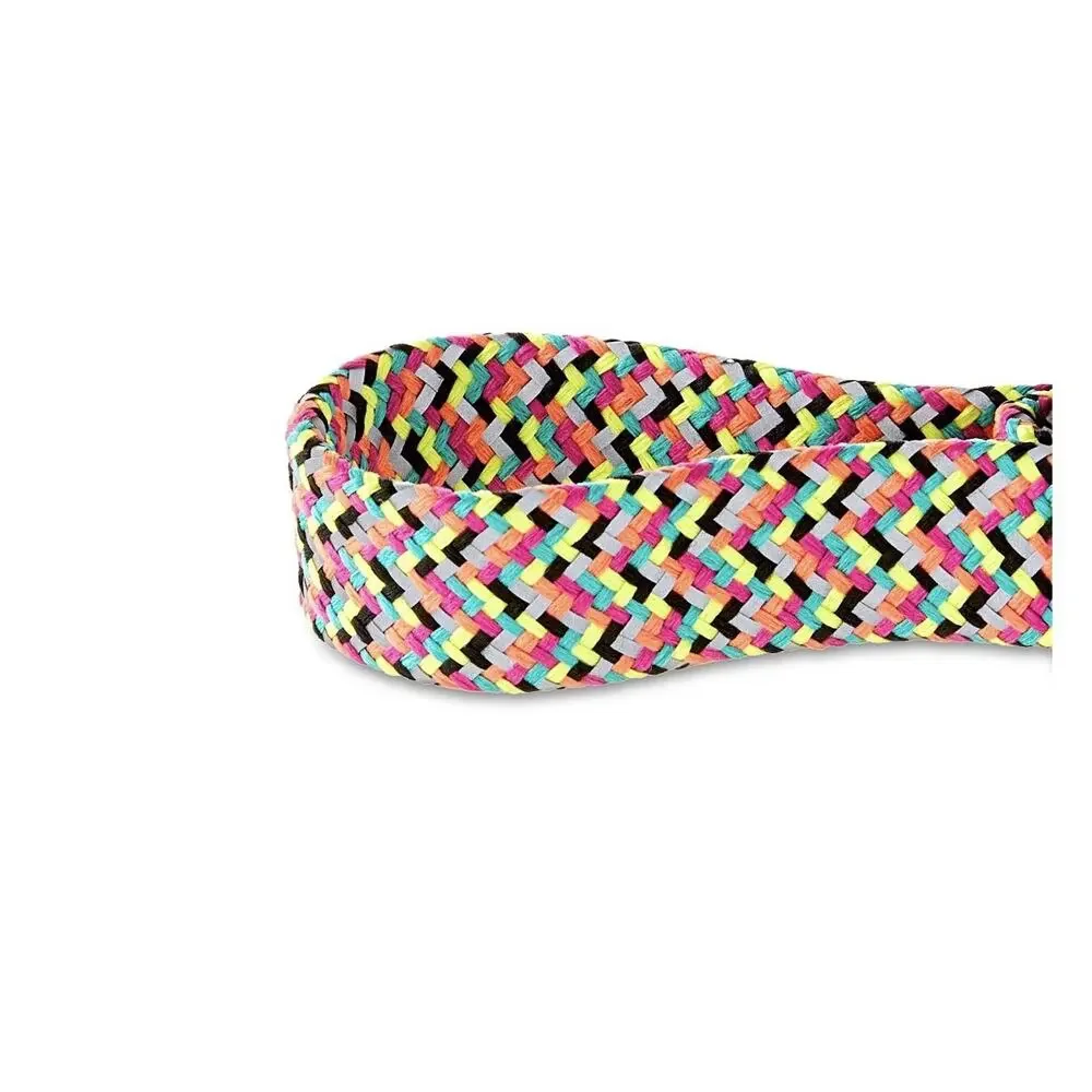 LARGE Vibrant Life Chevron Multi Color Reflective Adjustable Dog Collar 50-90lb